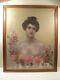 Tableau Portrait Femme Nue Aux Roses 1900 Art Nouveau / Nude Fleurs Jugendstil