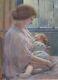 Tableau Dessin Maternité Femme Enfant Impressionnisme Art Nouveau