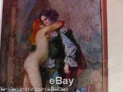 Tableau peinture érotique/n°2- belle femme nue aquarelle originale A Claveau