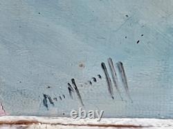 Tableau signé. Portrait Femme Élégante Peinture huile sur panneau d'isorel