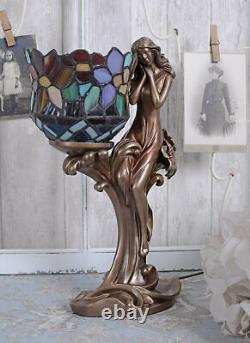 Tiffany lampe Art Nouveau lampe de table figure féminine lampe de chevet femme