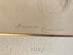 Très Belle Eau forte Encre Paul Cesar Helleu FEMME Portrait Art Nouveau 1910