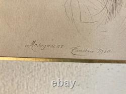 Très Belle Eau forte Encre Paul Cesar Helleu FEMME Portrait Art Nouveau 1910