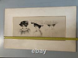 Très Belle Eau forte Encre Paul Cesar Helleu FEMME Portrait Art Nouveau 1910