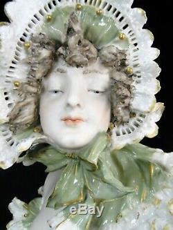 Turn & Teplitz Amphora Bohemia 1900 Rare Buste De Femme Art Nouveau Bisque Bust