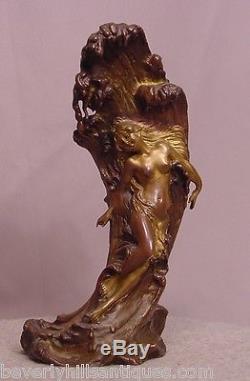 Ultime Art Nouveau Vienna Bronze c. Kauba Geschutzt Chair Femme sur un Vague