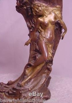 Ultime Art Nouveau Vienna Bronze c. Kauba Geschutzt Chair Femme sur un Vague