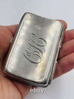 Unger Bros Ancien Art Nouveau Argent Sterling Chair Femme Vagues Cigarette Étui