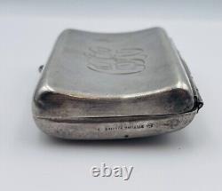 Unger Bros Ancien Art Nouveau Argent Sterling Chair Femme Vagues Cigarette Étui