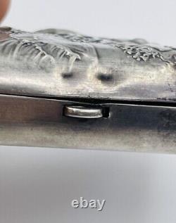 Unger Bros Ancien Art Nouveau Argent Sterling Chair Femme Vagues Cigarette Étui