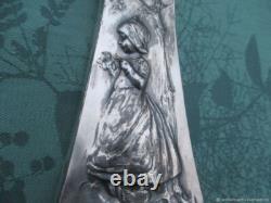 Vase Décoratif Ancien Fille métal Argentè Art Nouveau France