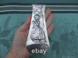 Vase Décoratif Ancien Fille métal Argentè Art Nouveau France