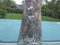 Vase Décoratif Ancien Fille métal Argentè Art Nouveau France