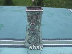 Vase Décoratif Ancien Fille métal Argentè Art Nouveau France