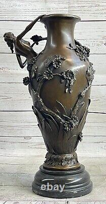 Vase Figurine Femme Sexy Fille Art Déco Style Nouveau Bronze'Lost' Cire