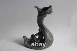 Vase étain Femme Art nouveau (65261)