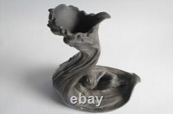 Vase étain Femme Art nouveau (65261)