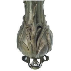 Vase pot sculpture art nouveau visages de femmes et fleurs