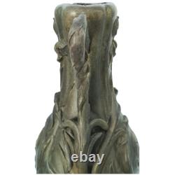 Vase pot sculpture art nouveau visages de femmes et fleurs