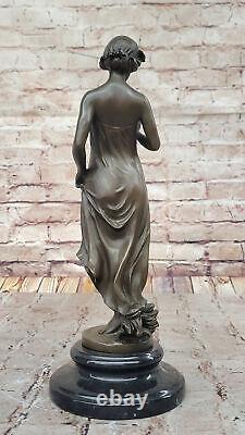 Victorien Femme Sculpture Élégant Art Nouveau Bronze Statue Fonte Décor Solde