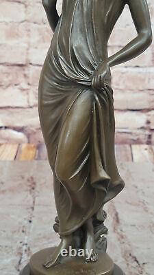 Victorien Femme Sculpture Élégant Art Nouveau Bronze Statue Fonte Décor Solde
