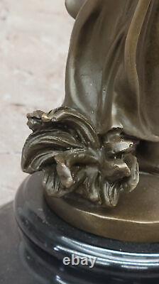 Victorien Femme Sculpture Élégant Art Nouveau Bronze Statue Fonte Décor Solde