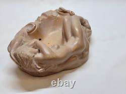 Vide poche en plâtre femme endormie art nouveau signé Carlo Conte