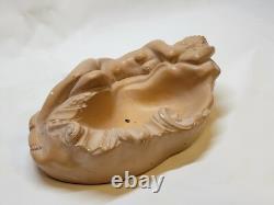 Vide poche en plâtre femme endormie art nouveau signé Carlo Conte