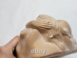Vide poche en plâtre femme endormie art nouveau signé Carlo Conte