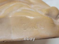 Vide poche en plâtre femme endormie art nouveau signé Carlo Conte