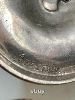 Vide poche étain argenté Art Nouveau Femme Lady jugendstil pewter sculpture WMF