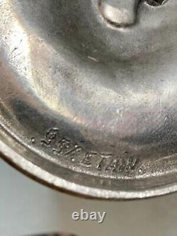 Vide poche étain argenté Art Nouveau Femme Lady jugendstil pewter sculpture WMF