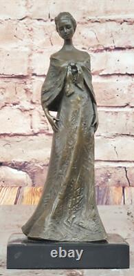 Vintage Art Nouveau Français Victorien Bronze Femme Sculpture Parlor Statue Home