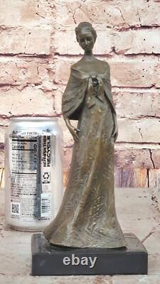 Vintage Art Nouveau Français Victorien Bronze Femme Sculpture Parlor Statue Home