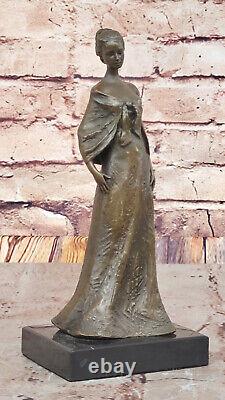 Vintage Art Nouveau Français Victorien Bronze Femme Sculpture Parlor Statue Home