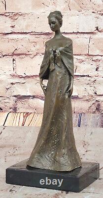 Vintage Art Nouveau Français Victorien Bronze Femme Sculpture Parlor Statue Home
