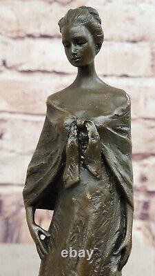 Vintage Art Nouveau Français Victorien Bronze Femme Sculpture Parlor Statue Home