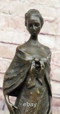Vintage Art Nouveau Français Victorien Bronze Femme Sculpture Parlor Statue Home