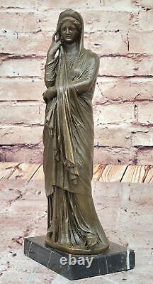 Vintage Bronze Femme Statue Signée J. La Classique Art Nouveau Maison Décor