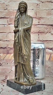 Vintage Bronze Femme Statue Signée J. La Classique Art Nouveau Maison Décor