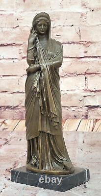 Vintage Bronze Femme Statue Signée J. La Classique Art Nouveau Maison Décor