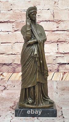 Vintage Bronze Femme Statue Signée J. La Classique Art Nouveau Maison Décor