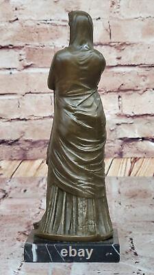 Vintage Bronze Femme Statue Signée J. La Classique Art Nouveau Maison Décor