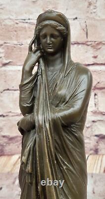 Vintage Bronze Femme Statue Signée J. La Classique Art Nouveau Maison Décor