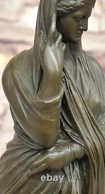 Vintage Bronze Femme Statue Signée J. La Classique Art Nouveau Maison Décor