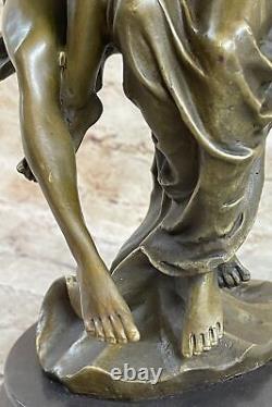 Vintage Cesaro Signée Bronze Sculpture Balançant Mâle Et Femme Art Nouveau Solde
