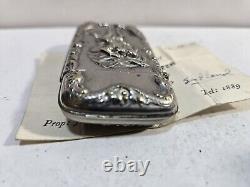 Vintage Silverplate Art Nouveau Dancing Chair Femme Match Étui Sûr Vesta Nymph