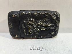 Vintage Silverplate Art Nouveau Dansant Chair Femme Correspondant Étui Sûr Vesta
