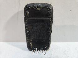 Vintage Silverplate Art Nouveau Dansant Chair Femme Correspondant Étui Sûr Vesta