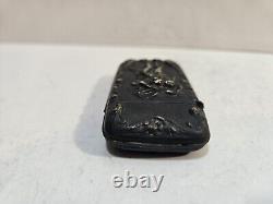 Vintage Silverplate Art Nouveau Dansant Chair Femme Correspondant Étui Sûr Vesta